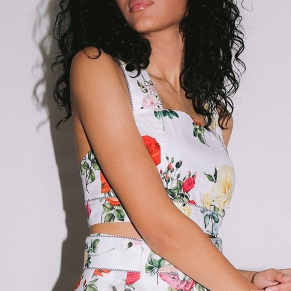 Rachel Antonoff Antonia Crop Top in Jemma Rose Floral - Picture 4 of 10